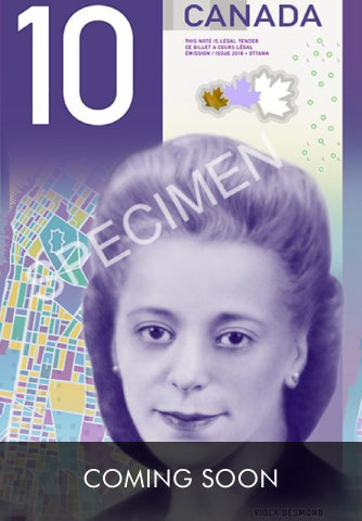 Coming Soon - Viola Desmond on a 10 dollars banknote